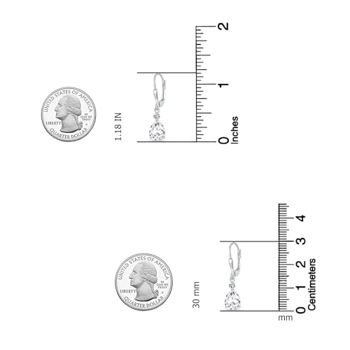 Image of TRUESILVER ACPL 925 Sterling Silver Cubic Zirconia Earrings for Women & Girls | BIS Hallmarked Drop Dangle Leverback Style | Elegant Jewelry Gift for Women
