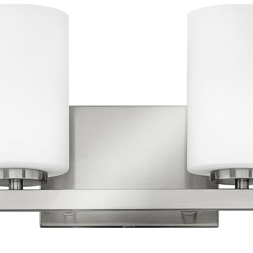Image of Hinkley Kyra Transitional Four Light Bathroom Vanity Fixture, Brushed Nickel