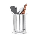 IMEEA Utensil Holder SUS304 Stainless Steel for Kitchen Tools, Large Countertop Organizer for Spatulas, Ladles, Whisks and Cooking Utensils