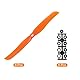 QUARKZMAN 8040 Luftschrauben 8x4 Prop 2-Flügelrad Starrflügler Orange Ersatz Stützen mit Adapter Ringe für Airplane RC Plane Paket von 8