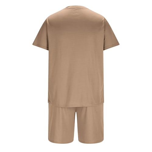 Survetement Homme ete Chemise Manches Courtes + Short Ensemble 2 Pièces Printemps Été T-Shirts Ensemble Short Tenue pour Le Sport et Loisirs Tee Shirts Décontractée Sport Hommes Cadeau Pas Cher – vue 5