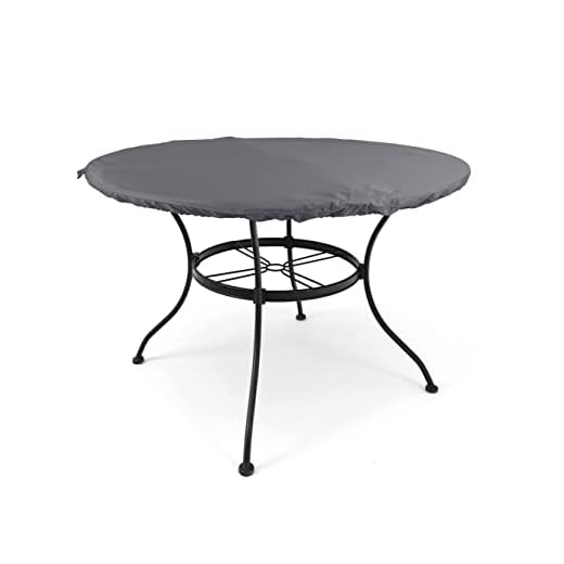Covermates Round Table Top Cover - Water-Resistant Polyester, Adjustable Buckle Straps, Middle Buckle Strap, Patio Table Covers-Charcoal