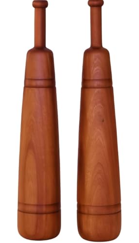TK Sports Taper Design Wooden Mugdar Traditional Indian Strength Training Club Natural Wood Finish Durable Wooden Fitness Equipment for Full-Body Workouts_2 kg-image-23