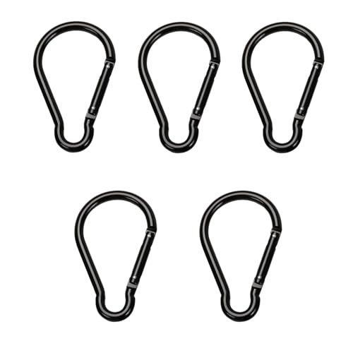 Hobngmuc 5 Mosquetones De Alpinismo 10cm - Diseño Calabaza De Aleación Aluminio - Gancho Multiusos para Camping/Senderismo/Botella (55lbs Resistencia) - No Bloqueable