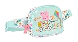 Compartimento con cremallera Safta-Riñonera Infantil Niña Peppa Pig Cosy Corner 14X11X4Cm, Multicolor (812290669)