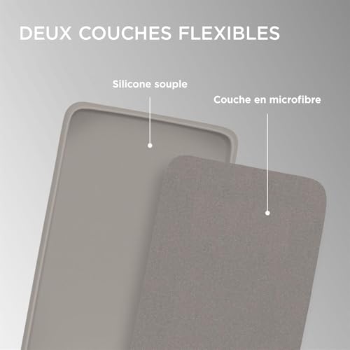 Coque silicone Samsung S21 bords surélevés antichoc ONEFLOW taupe