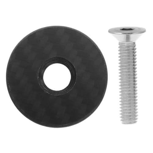 VANZACK 1Set Carbon Fiber Bicycle Stem Cap Headset Spacer Durable Accessory for Enhanced Protection Unique Appearance and Performance Compatible with Bikes