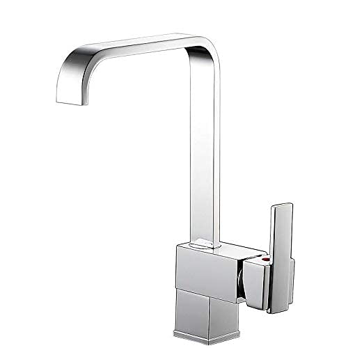 Robinet de cuisine en cuivre tetragonal mitigeur eau froide et chaude stable