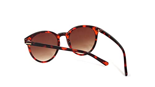 Óculos De Sol Feminino Redondo Com Lentes Proteção Uv M-06 (Tartaruga)