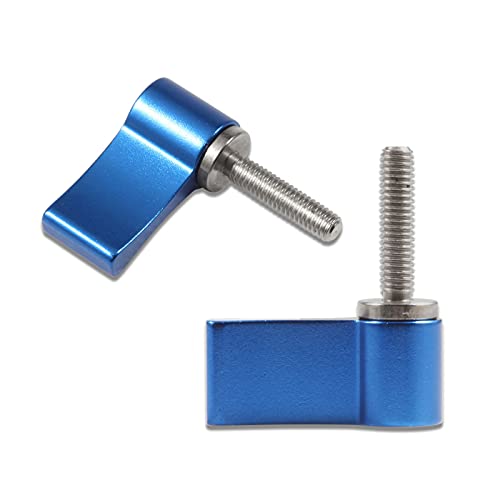 LEONTOOL 2 Pcs M4 17mm Male Threading Rotating Knob Adjustable Thumb Lever Screw with Single Wing for Camera Equipment(Blue)