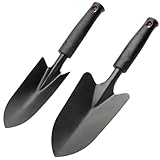 2 Pcs Garden Trowel Set with Wide and Narrow Hand Shovels(32cm*8cm+32cm*6cm), Essential Gardening Tools for Transplanting Seedlings Weeding Soil Loosening, Durable Design for Home Gardeners
