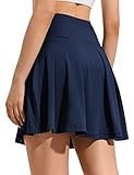 ZUTY 18' High Waisted Tennis Skirt for Women Skorts Skirts with Pockets Casual Modest Long Golf Athletic Running Navy Blue XL