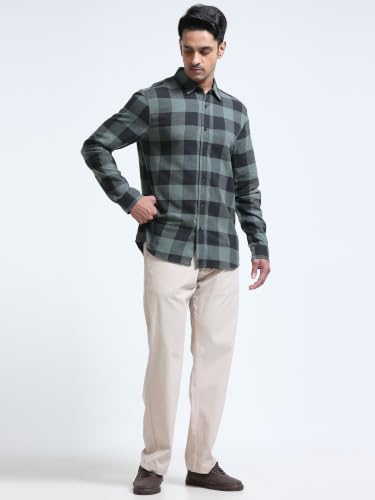 Image of StitchX Men's Brushed Cotton Buffalo Checkered Shirt-S-2XL