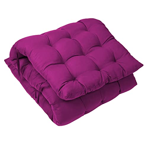 Image of Super Comfy Long Rocking Chair Cushion /Bench Back Seat Pad Cotton Handmade Quilts (Wine -18 x 50 Inch)