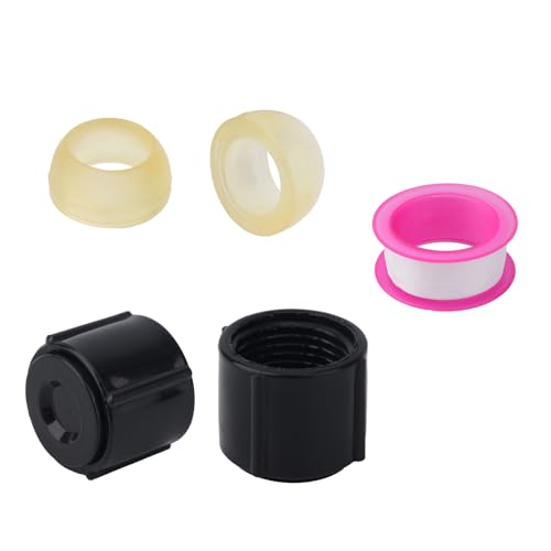 Image of BOXOB 2pcs Low Point Drain Seals and Caps, Plastic Low Point Drain Plugs with Sealing Ring Replacement Caps for RV Camper Travel Trailer, 1 /2 Inch Hot & Cold Water Lines