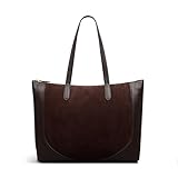 RADLEY London Wood Park - Suede Women's Leather Large Ziptop Tote, Dark Oak