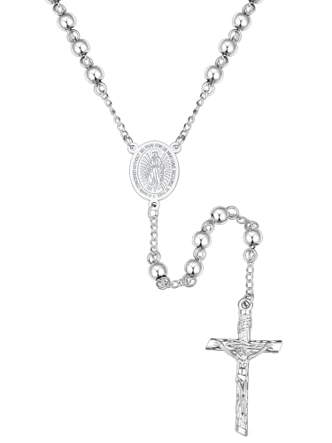 Chapelet Marie baptême confirmation avec boîte rosaire et croix