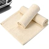 Buaak Auto Reinigungstücher aus Echtem Leder (2er-Set, 30x40 cm) – Hochwertige Fensterleder-Politurtücher für Scheiben, Karosserie & Lack | Premium Pflegetücher