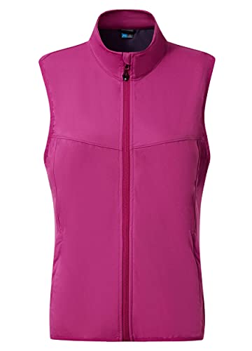 Willit Women's Lightweight Vest Sleeveless Golf Jacket, Windproof Weather Resistance For Running Hiking Casual Slim Fit Peach M #TOP5