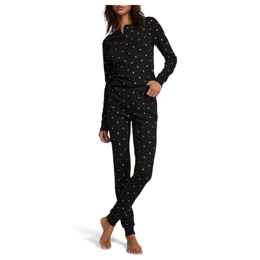 Victoria's Secret Thermal Pajama Set, Long Sleeve Shirt and Pants, Pajamas for Women, Black Foil Bows, XXL