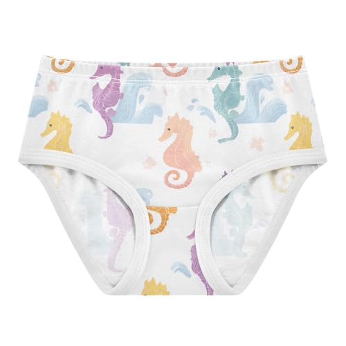 Wusikd Seahorses Waves Girls' Underwear Cotton Girls Briefs Soft Toddler Underwear 2T