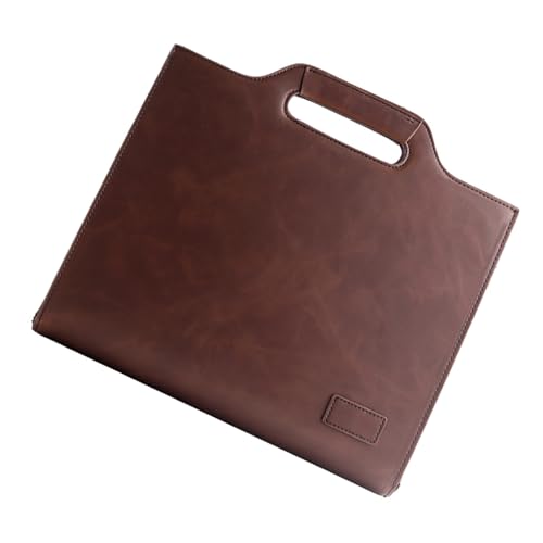 Sacoche bandoulière vintage en cuir PU Healeved grand format A4 pour documents