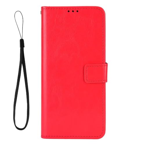 Funda tipo cartera de piel sintética compatible con Lenovo Z6 Pro/Z6 Pro 5G BYTXFM (rojo)