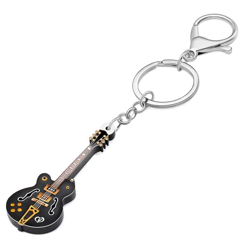 WEVENI Acrylic Music Bass Electric Guitar Keychains for Women Girls Instrument Jewelry Gifts Accessories Purse Wallet Charms (Black Violin A)3