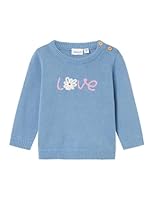 NAME IT Baby - Mädchen Nbflosette Knit Strickpullover, Endless Sky, 68 EU