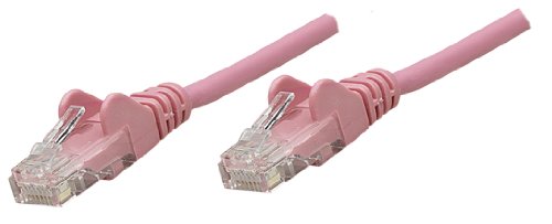 Câble de réseau Cat5e UTP de 15 mètres rose avec connecteurs RJ-45 mâles