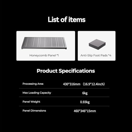 Bild 5 - Falcon A1 A1 Pro Lasergravierer, Waben-Laserbett, 460 x 346 x 15 mm, Wabenplattform für Laser-Gravur- und Schneidemaschine (46 x 34,5 cm), schnelle Wärmeableitung und Rauchbeseitigung