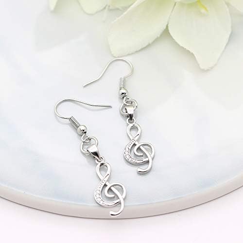 925 Silver Musical Symbol Drop Earrings Women Long Dangle Earrings Jewellery Birthday Gift