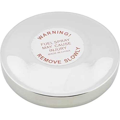 Speedway Motors Replacement Vented Cap for Spun Aluminum Tanks with 2-1/4 Inch Neck, Polished Stainless Steel Universal Fit Cap with 2.88 Inch Outside Diameter