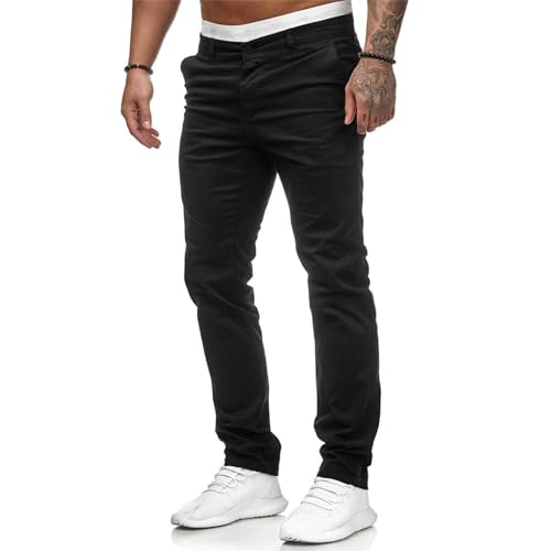 Men's Casual Stretch Straight Pants Fashion Solid Color Trousers Spring Fall Slim Fit Jogger Pants Sweatpants4