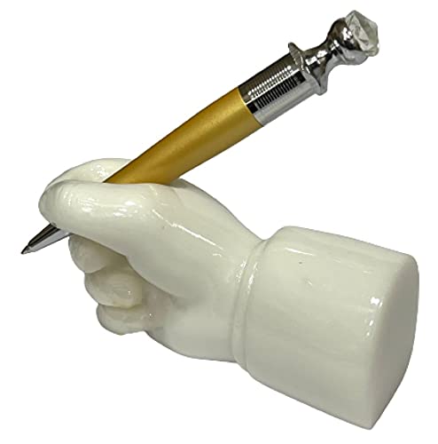 Image of AUGEN Pen Stand Decorative Hand Pen Holder with Pen Design Stationery Holder | Gift Item | Table Top Decor (HandPenGold)