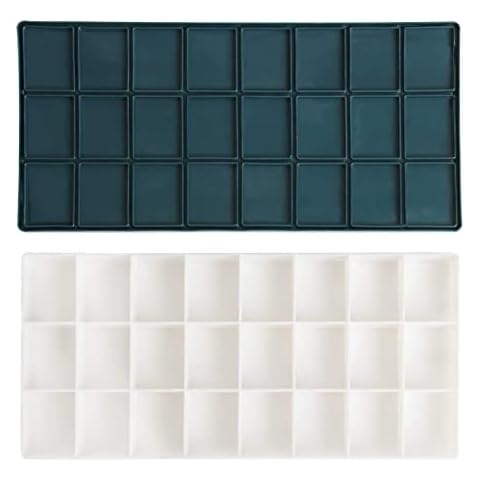 Plastic Paint Palette Paint Tray with Soft Lid 24 Wells Paint Saver Palette for Watercolors, Gouache, Acrylic and Oil Paint Cover