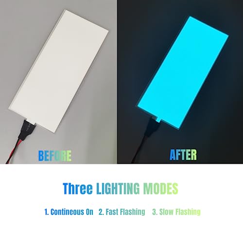 Image of Electroluminescent EL Panel Light, DIY EL Light Cuttable Paper for Decoration /Cosplay /Funny Birthday Parties /Horror Theme Parties /Pumpkinhead (1, Ice Blue)