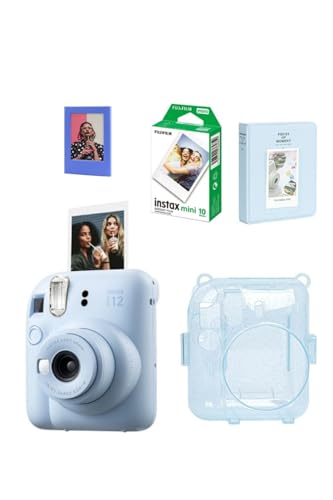 Instax Mini 12 Fotoğraf Makinesi-10lu Film-Simli Pleksi Kılıf-64lü Albüm ve Mıknatıslı Çerçeve Set 2