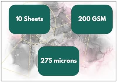 NARA Alcohol Ink Paper | White | 5 inches x 6 inches (5”x6”) | 275 microns/200 GSM | 25 Sheets | Medium+ Paper | Paper for Alcohol Ink Art Painting | 100% Stain-Free - 1