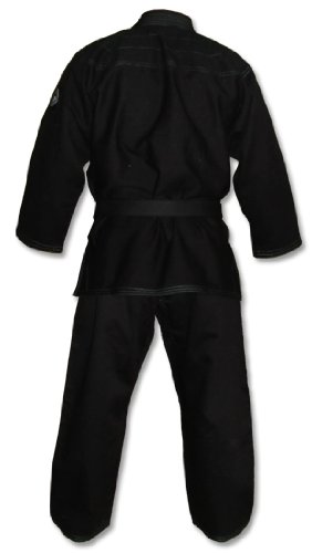 Premium Brazilian Jiu Jitsu Kimonos - White, Blue or Black (A3, Black)