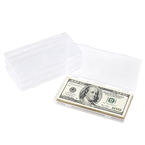 12 cajas plásticas transparentes para billetes con fundas miniatura 1