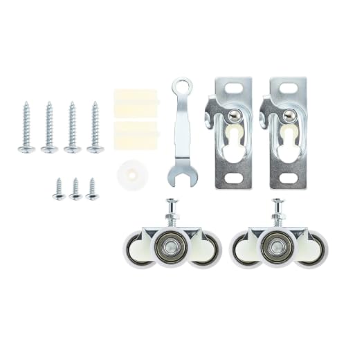 Home Furnishings 2Pcs Kit de Herrajes para Puerta Corredera de Bolsillo con Ruedas y Tornillos Capacidad 200lbs miniatura 5