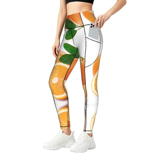 Leggings con estampado naranja para mujer: entrena sin llevar nada en las manos gracias a sus bolsillos