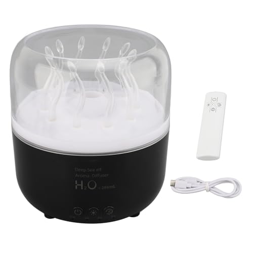 Diffuseur de parfum à brume verticale compact noir avec cycle 7 couleurs LED - 7