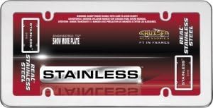 Real Stainless Steel Chrome License Plate Frame - 2 Pack