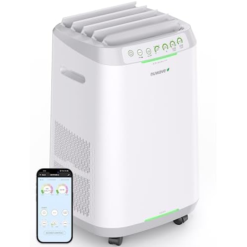 Nuwave OxyPure ZERO Smart Air Purifier, Large Area up to 2,002 Sq Ft, Dual 4-Stage Air Filtration, Adjustable 30°, 60°, 90° Vents, Washable & Reusable Filters for ZERO Waste & Replacements, White
