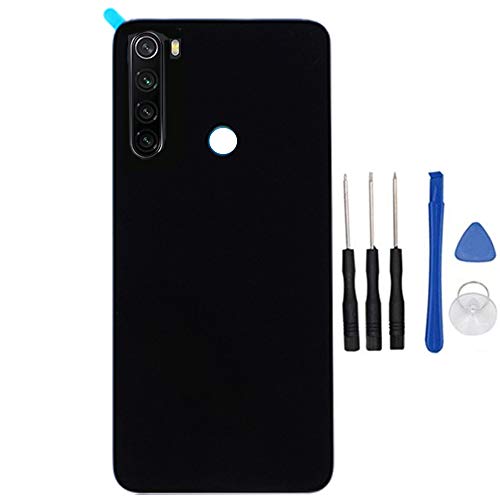 Soliocial accudeksel van glas voor Xiaomi Redmi Note 8, 6,3 inch, zwart.