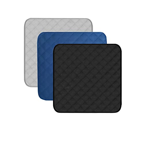 HUNAIGEE Washable Incontinence Chair Pads Heavy Absorbent Seat Protector Pads for Incontinence Reusable Pee Pads Durable Underpads for Adults 21X22 3pcs