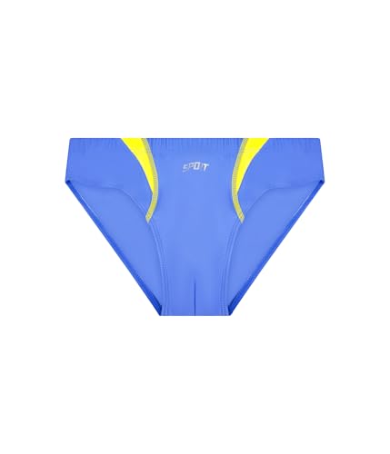 Trendy Boy Slip de Bain Sportif pour Garçons en Tissu Léger, Slip de Bain Performance, Taille Élastique avec Cordon de Serrage (12-14 Years,LA658-Blue)