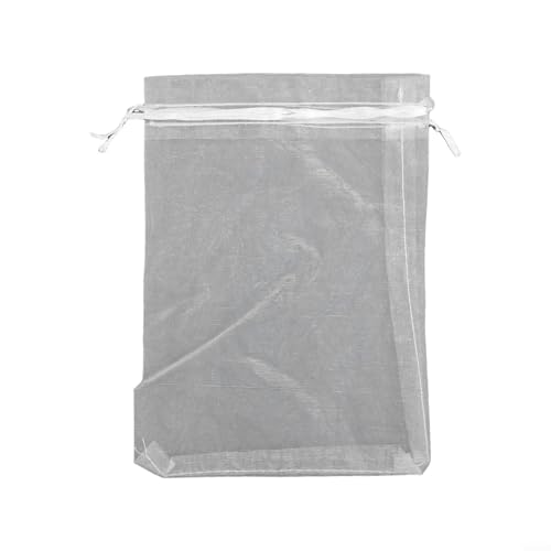 Eawfgtuw 100 bolsas blancas de organza con cordón en varios tamaños para regalos de boda, fiestas, joyas, dulces, manualidades, relojes, regalos promocionales (15 x 20 cm)